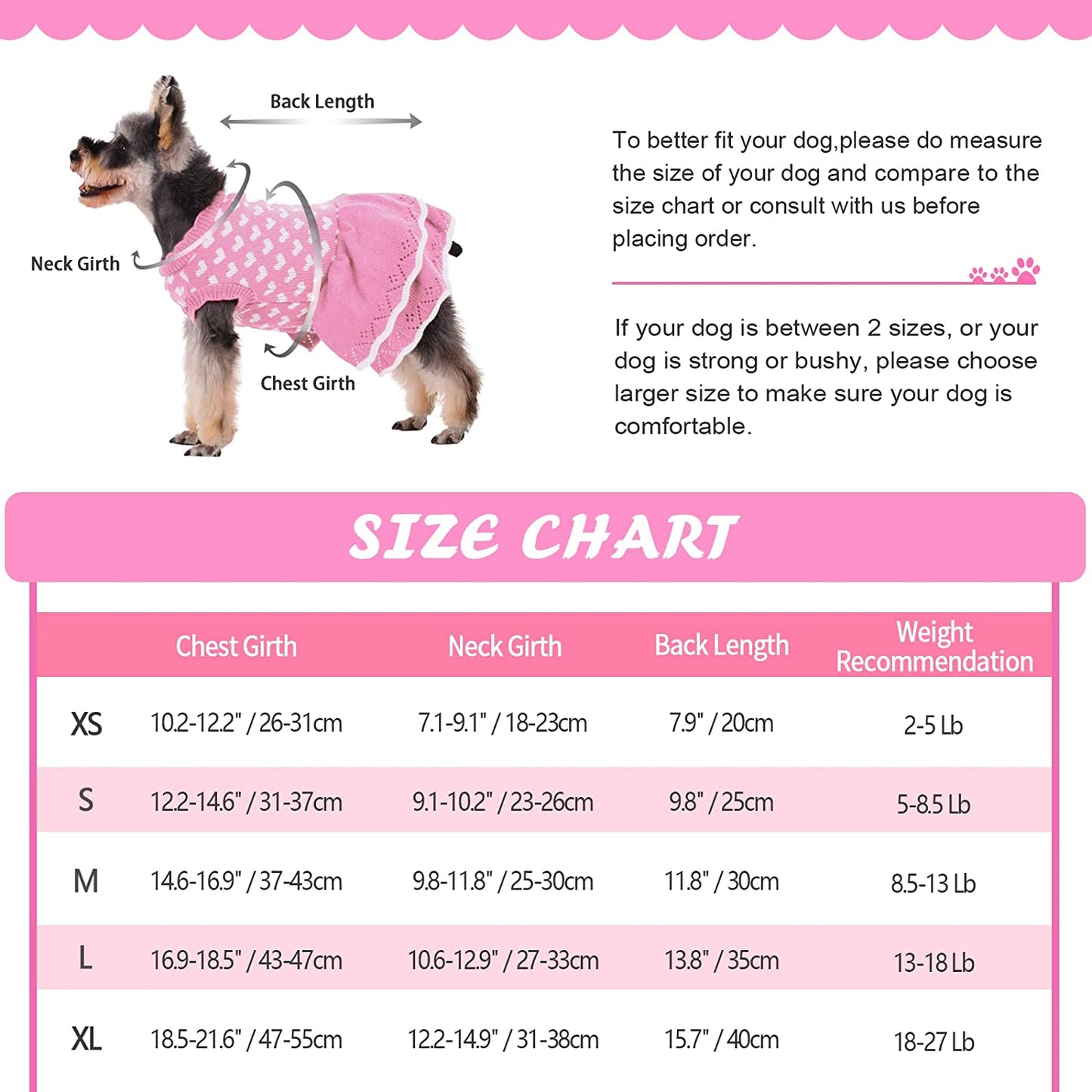 Kuoser Dog Sweater, Dog Heart Sweater Dress Warm Dog Sweaters Knitwear Vest Turtleneck Pullover Dog Coat for Small Medium Dogs Puppies Bulldog for Fall Winter with Leash Hole（Xs-Xl） Animals & Pet Supplies > Pet Supplies > Dog Supplies > Dog Apparel Kuoser   