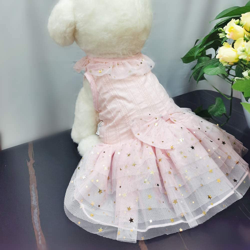 Wolyepor Puppy Cotton Dog Princess Dress Doggy Costume Tutu Apparel Dog Skirt (Small, Pink) Animals & Pet Supplies > Pet Supplies > Dog Supplies > Dog Apparel Wolyepor   