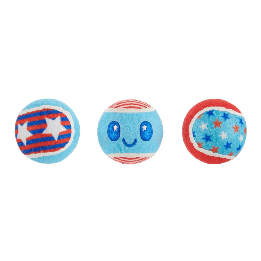 BARK Fetch of July - 3 Yankee Doodle Dog Tennis Ball Toys, Includes Squeakers, All Dog Sizes Animals & Pet Supplies > Pet Supplies > Dog Supplies > Dog Toys BARK   