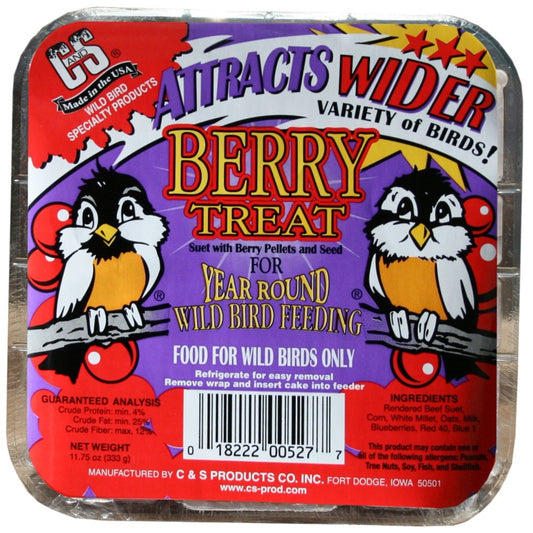 C&S Berry Treat Suet, 11.75 Oz, Wild Bird Food Animals & Pet Supplies > Pet Supplies > Bird Supplies > Bird Food Central Garden and Pet   