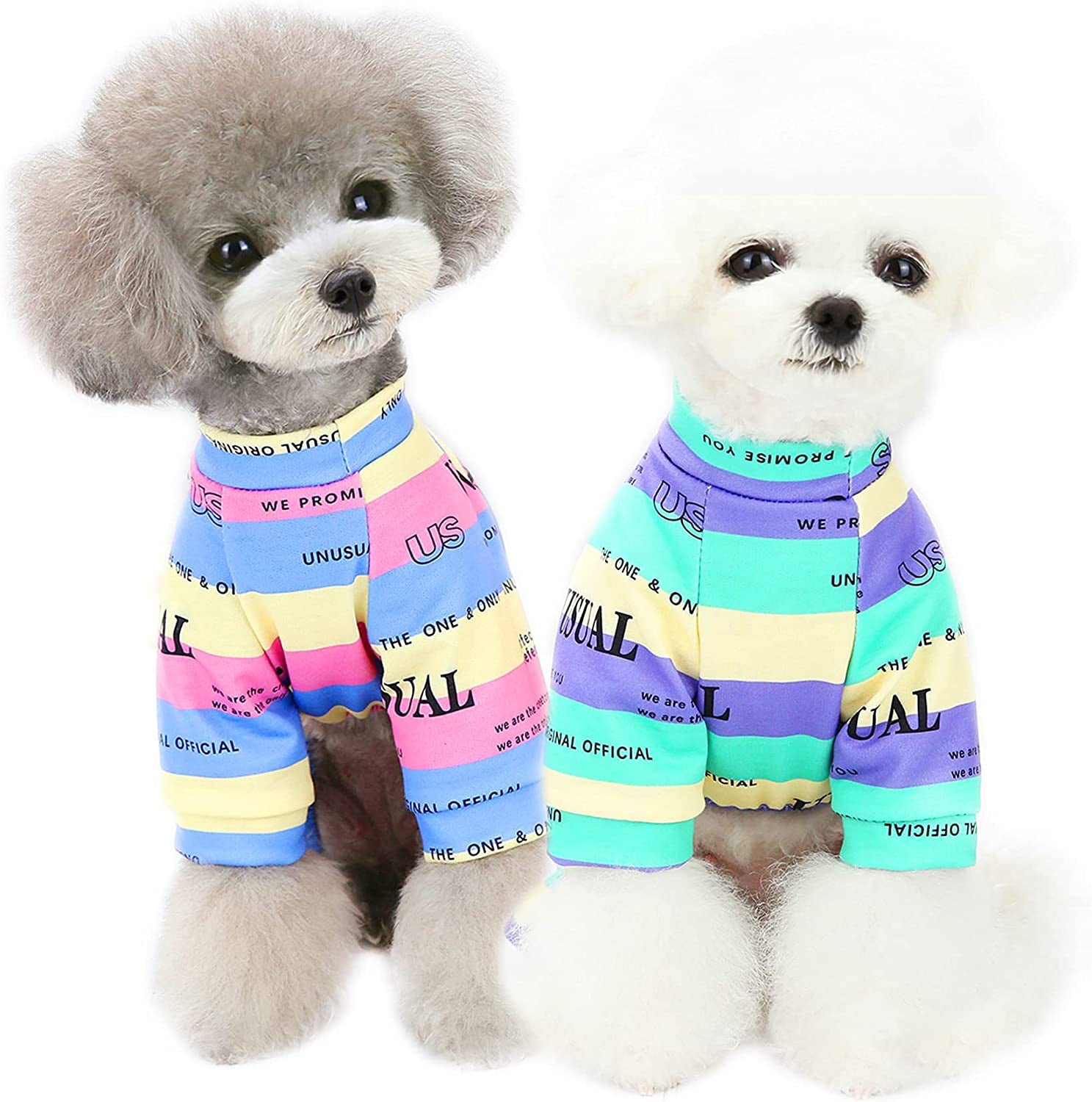 YAODHAOD Soft Dog Pajamas Cotton Striped Pup Jumpsuit Lightweight Turtleneck Thermal Pet Clothes Stretchable Pjs Dog Pajamas Onesie (Blue, X-Large) Animals & Pet Supplies > Pet Supplies > Dog Supplies > Dog Apparel YAODHAOD   