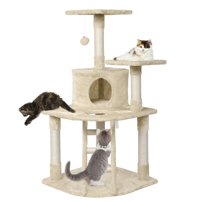 Smilemart 48" Cat Tree with Condo and Scratching Post Tower, Dark Gray Animals & Pet Supplies > Pet Supplies > Cat Supplies > Cat Furniture SmileMart Beige  