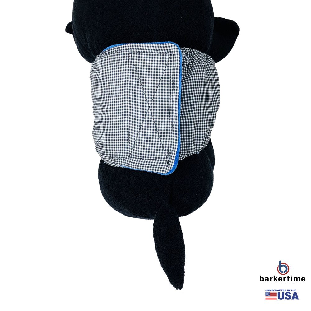 Barkertime Black and White Gingham Washable Dog Belly Band Male Wrap - Made in USA Animals & Pet Supplies > Pet Supplies > Dog Supplies > Dog Diaper Pads & Liners Barkertime   