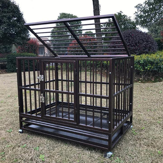 Walnest Dog Cage Heavy Duty Metal with Tray, Brown, 48"H Animals & Pet Supplies > Pet Supplies > Dog Supplies > Dog Kennels & Runs Walnest 48"  