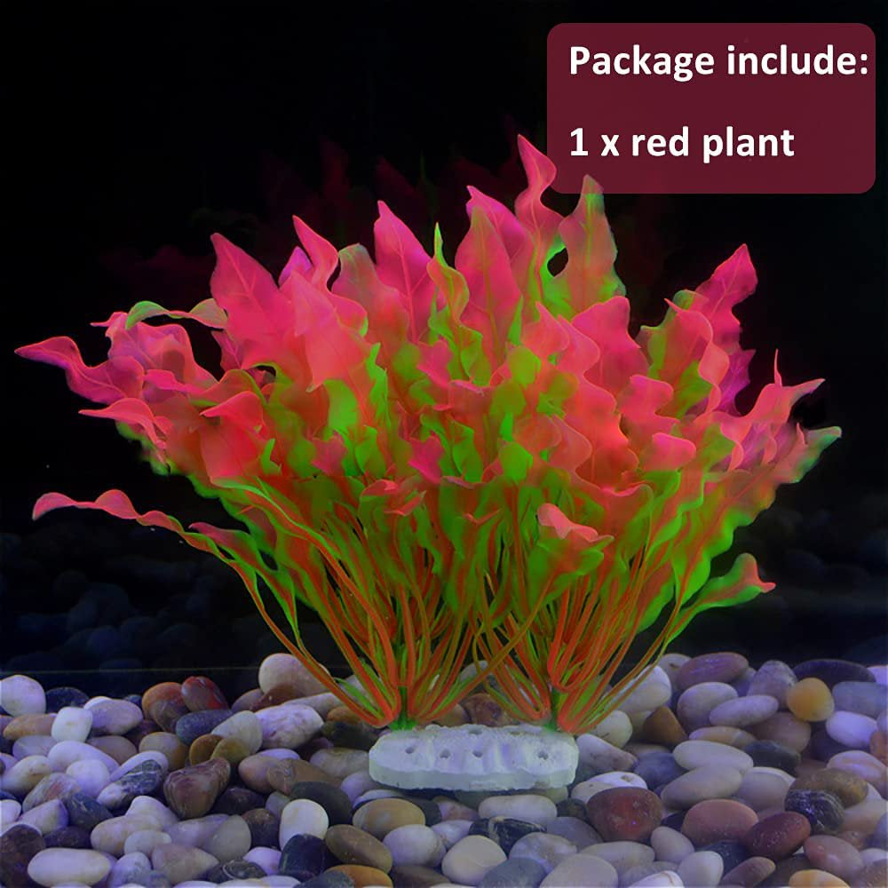 Aquarium Plants Plastic Fish Tank Plants Decoration Large Realistic Water Plants for Betta Cicilid Goldfish and Other Fishes, 9.5" Tall Fake Plants for Aquarium Decor, Red Animals & Pet Supplies > Pet Supplies > Fish Supplies > Aquarium Decor Frifoshs   