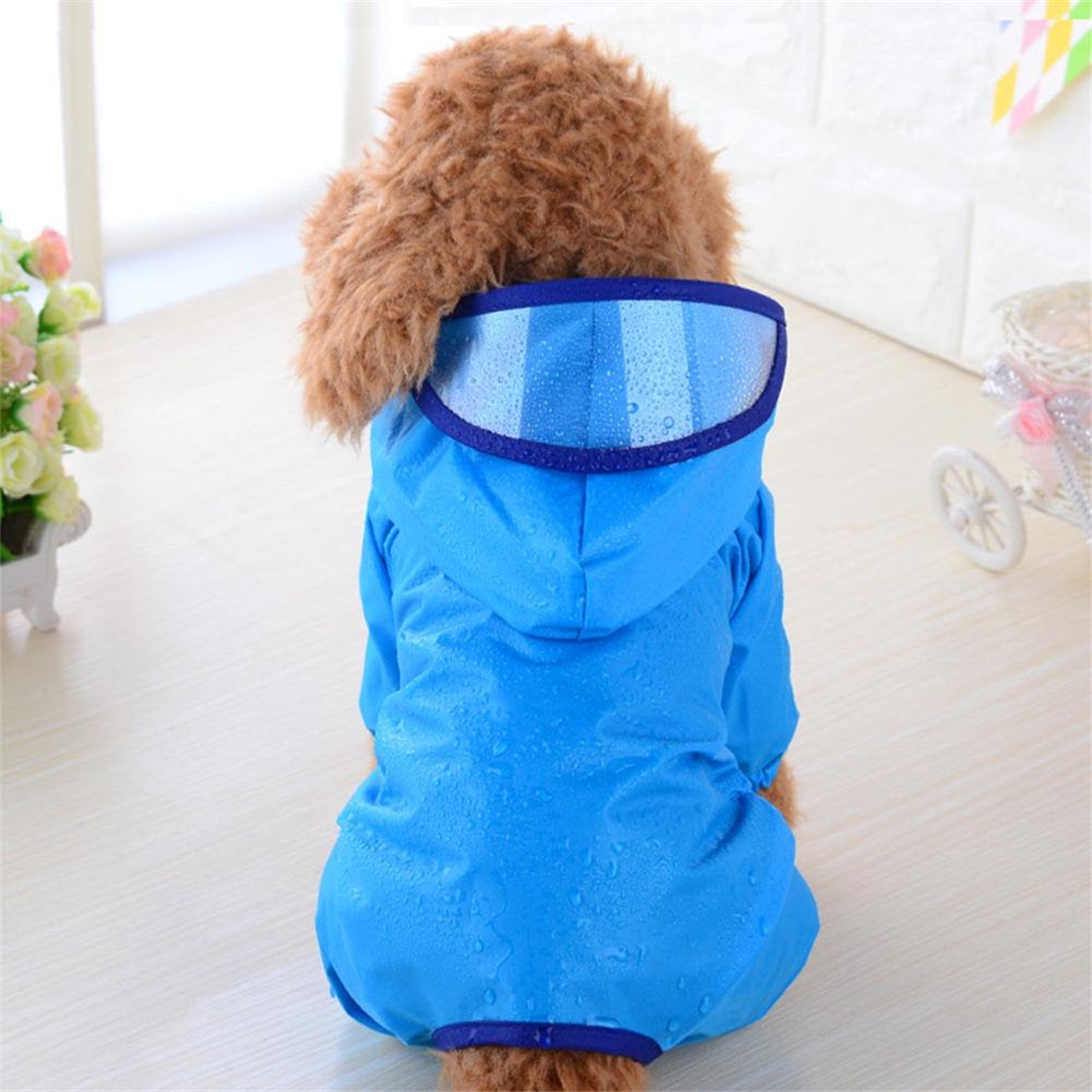 Rdeuod Dog Costume Pet Dog Puppy Rainwear Raincoat Pet Hooded Waterproof Jacket Clothes Cat Costume Animals & Pet Supplies > Pet Supplies > Dog Supplies > Dog Kennels & Runs Rdeuod L Blue 