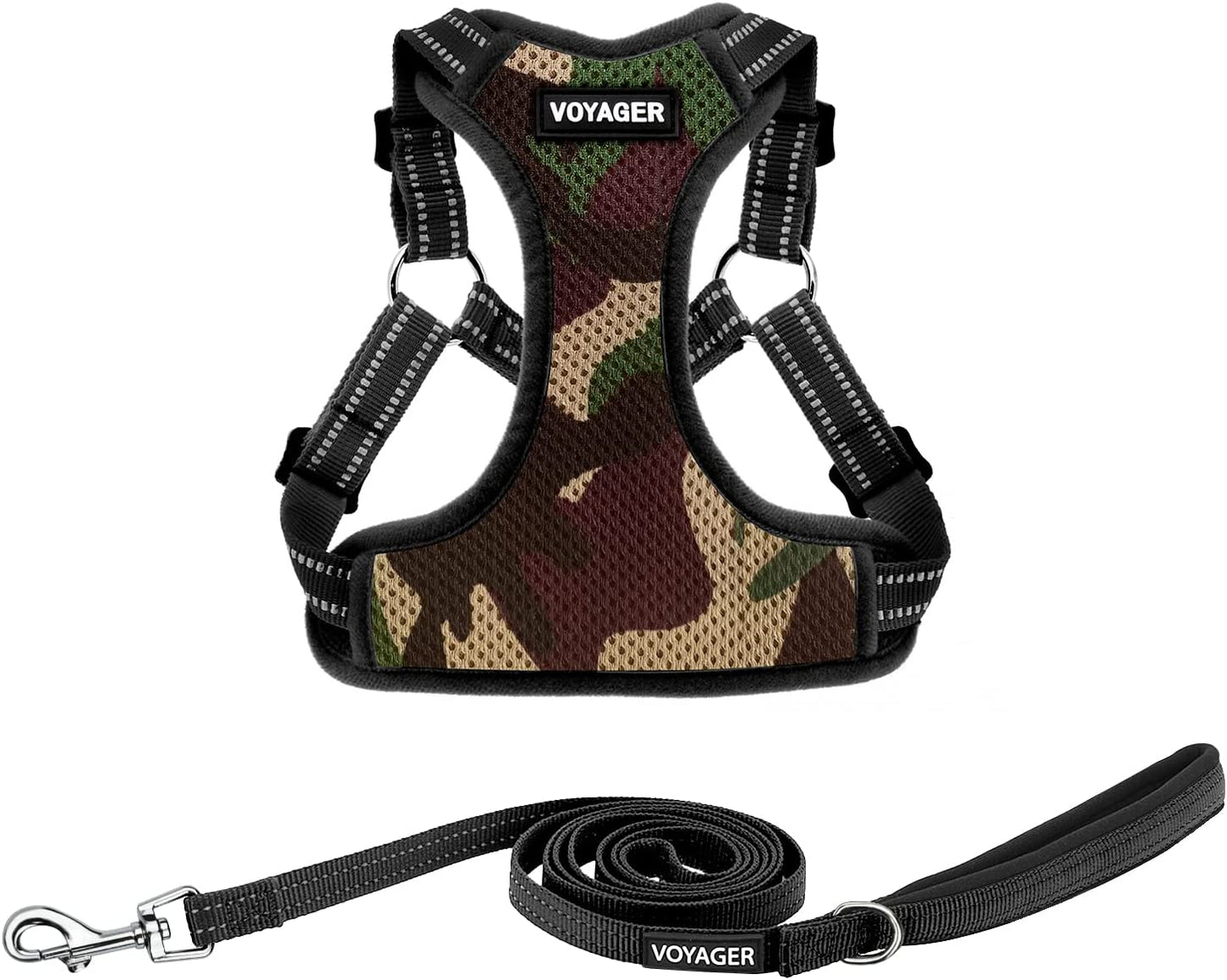 Best Pet Supplies Voyager Adjustable Dog Harness with Reflective Stripes for Walking, Jogging, Heavy-Duty Full Body No Pull Vest with Leash D-Ring, Breathable All-Weather - Harness (Red), M Animals & Pet Supplies > Pet Supplies > Dog Supplies > Dog Apparel Best Pet Supplies, Inc. Army Base (Leash Bundle) S (Chest: 15 - 18") 