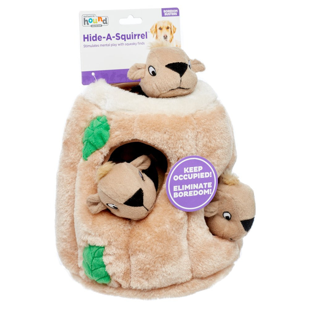 Outward Hound Hide a Squirrel Plush Dog Toy Puzzle, Brown, Large Animals & Pet Supplies > Pet Supplies > Dog Supplies > Dog Toys Outward Hound Holdings   