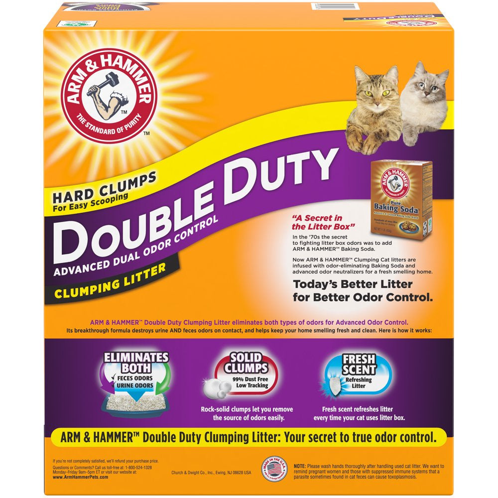 Arm & Hammer Double Duty Dual Advanced Odor Control Scented Clumping Cat Litter, 40Lb Animals & Pet Supplies > Pet Supplies > Cat Supplies > Cat Litter Church & Dwight Co., Inc.   