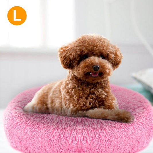 Imountek Pet Dog Bed Soft Warm Fleece Puppy Cat Bed Dog Cozy Nest Sofa Bed Cushion for Dog Pink L