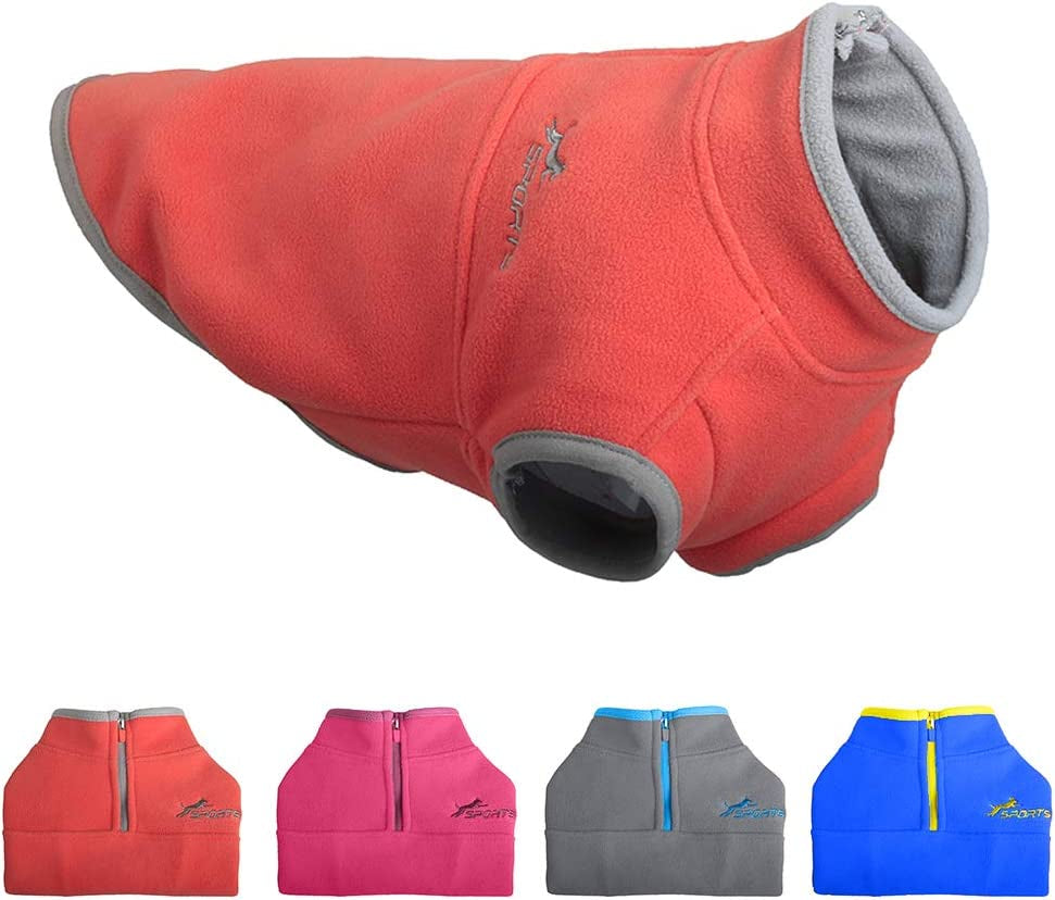 YIEPAL Cold Weather Fleece Dog Vest for Small Dog Half Zip Pullover Puppy Sweater Winter Warm Coat Clothes for Dog, Pink/Purple, Small Animals & Pet Supplies > Pet Supplies > Dog Supplies > Dog Apparel Leepets Orange S:chest～11" 