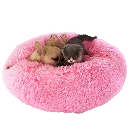 Pudcoco Pet Dog Cat Calming Bed Warm Soft Plush round Cute Nest Sleeping Animals & Pet Supplies > Pet Supplies > Cat Supplies > Cat Beds Pudcoco 80 cm Pink 
