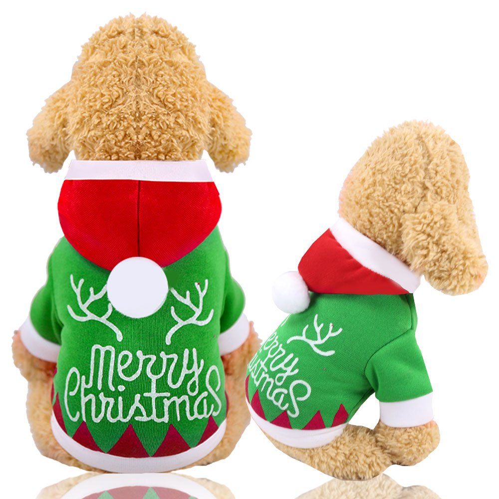 Peroptimist Dog Costume Christmas Pet Clothes Winter Hoodie Coat Clothes Pet Clothing for Small Dogs and Cats Winter Coat Warm Clothes Christmas Holiday Apparel Outfit Animals & Pet Supplies > Pet Supplies > Cat Supplies > Cat Apparel Peroptimist   