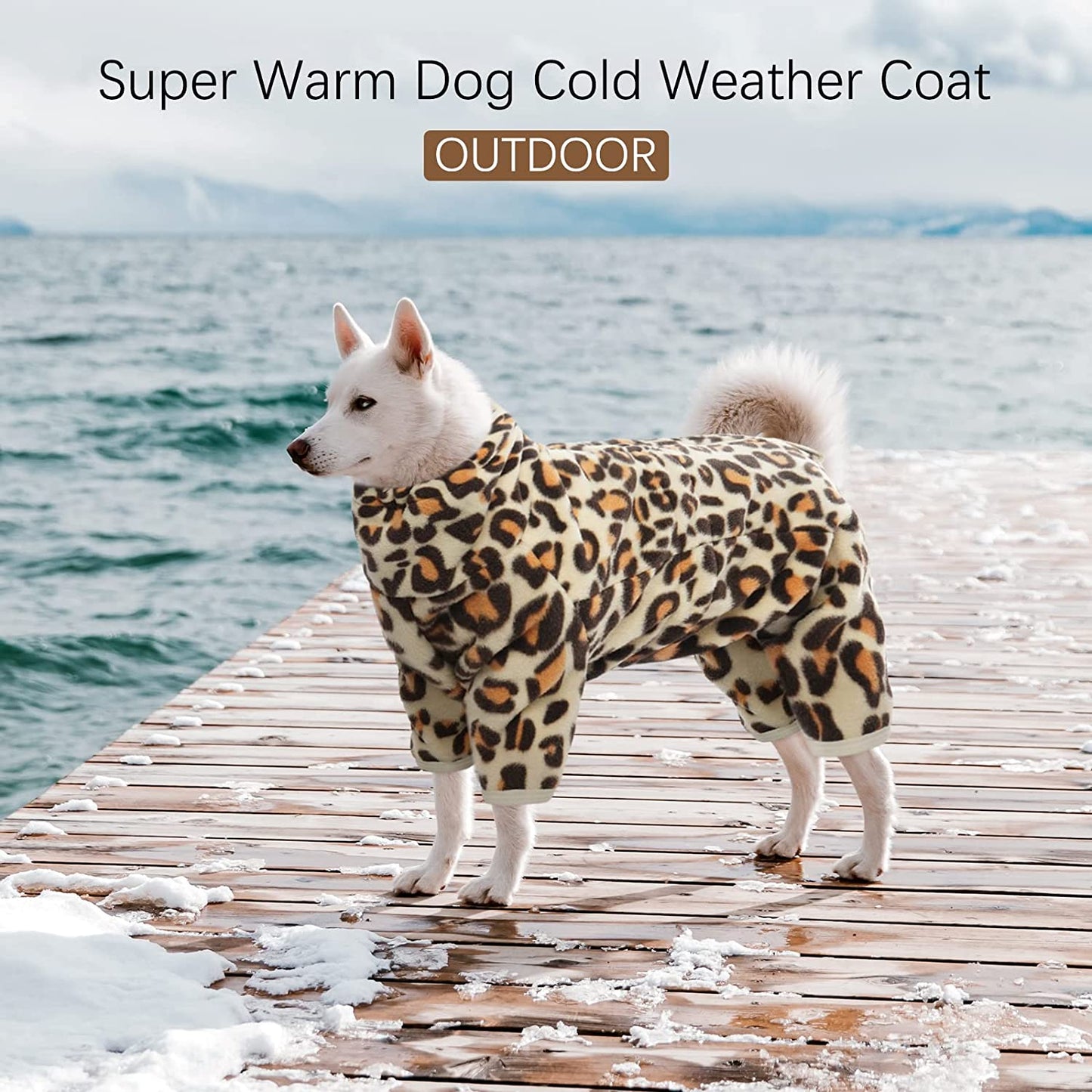 ROZKITCH Dog Winter Coat Soft Fleece Pullover Pajamas, Pet Windproof Warm Cold Weather Jacket Vest with Reflective Zipper, Onesie Jumpsuit Apparel Outfit Clothes for Small Medium Large Dog Brown L Animals & Pet Supplies > Pet Supplies > Dog Supplies > Dog Apparel ROZKITCH   