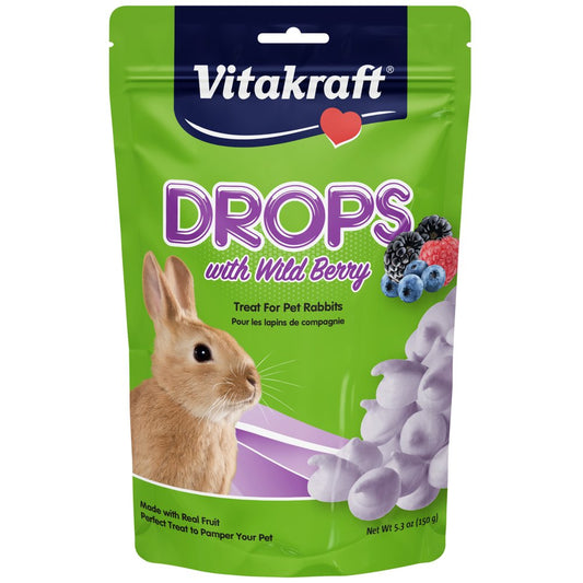 Vitakraft Drops Rabbit Treat - Wild Berry - Yogurt Treats for Rabbits
