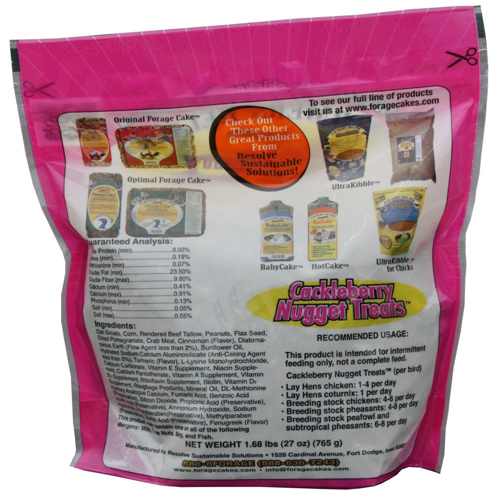 Farmer'S Helper Cackleberry Nuggets, Dietary Supplement, 27 Oz Resealable Bag Animals & Pet Supplies > Pet Supplies > Bird Supplies > Bird Treats Central Garden and Pet   