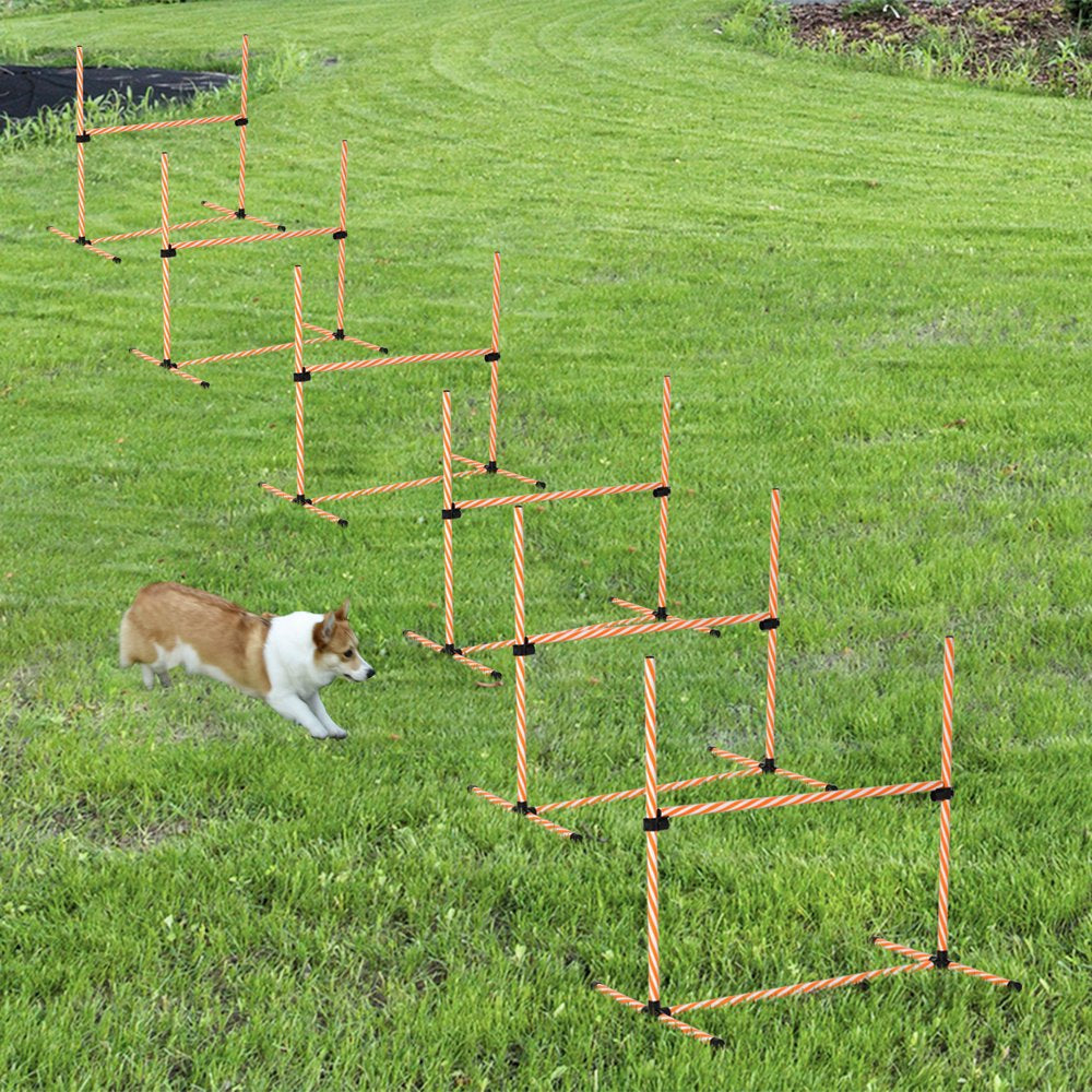 Pawhut Outdoor Dog Playset with 6 High Jump Hurdles, Carry Bag, and Whistle Animals & Pet Supplies > Pet Supplies > Dog Supplies > Dog Treadmills Aosom LLC   