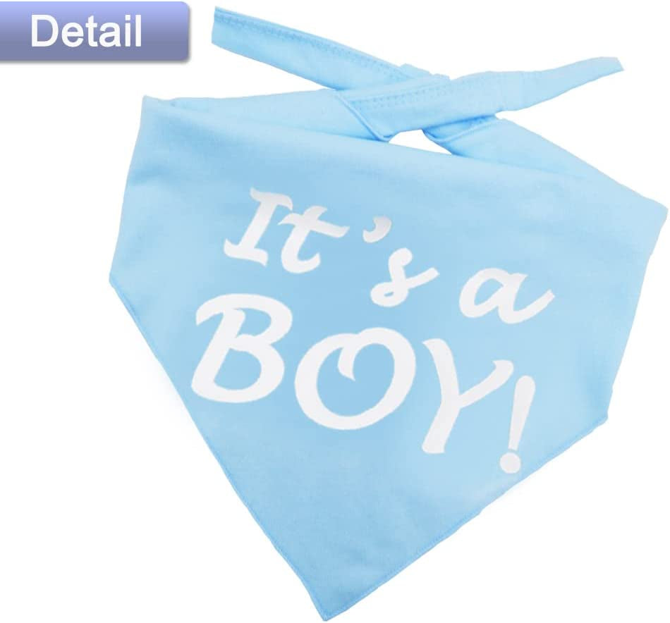 It’S a Boy or It’S a Girl Dog Bandana Pregnancy Announcement Dog Bandana Baby Announcement Triangle Pet Scarf Scarves Gender Reveal Photo Prop Blue Animals & Pet Supplies > Pet Supplies > Dog Supplies > Dog Apparel Barleygoo   