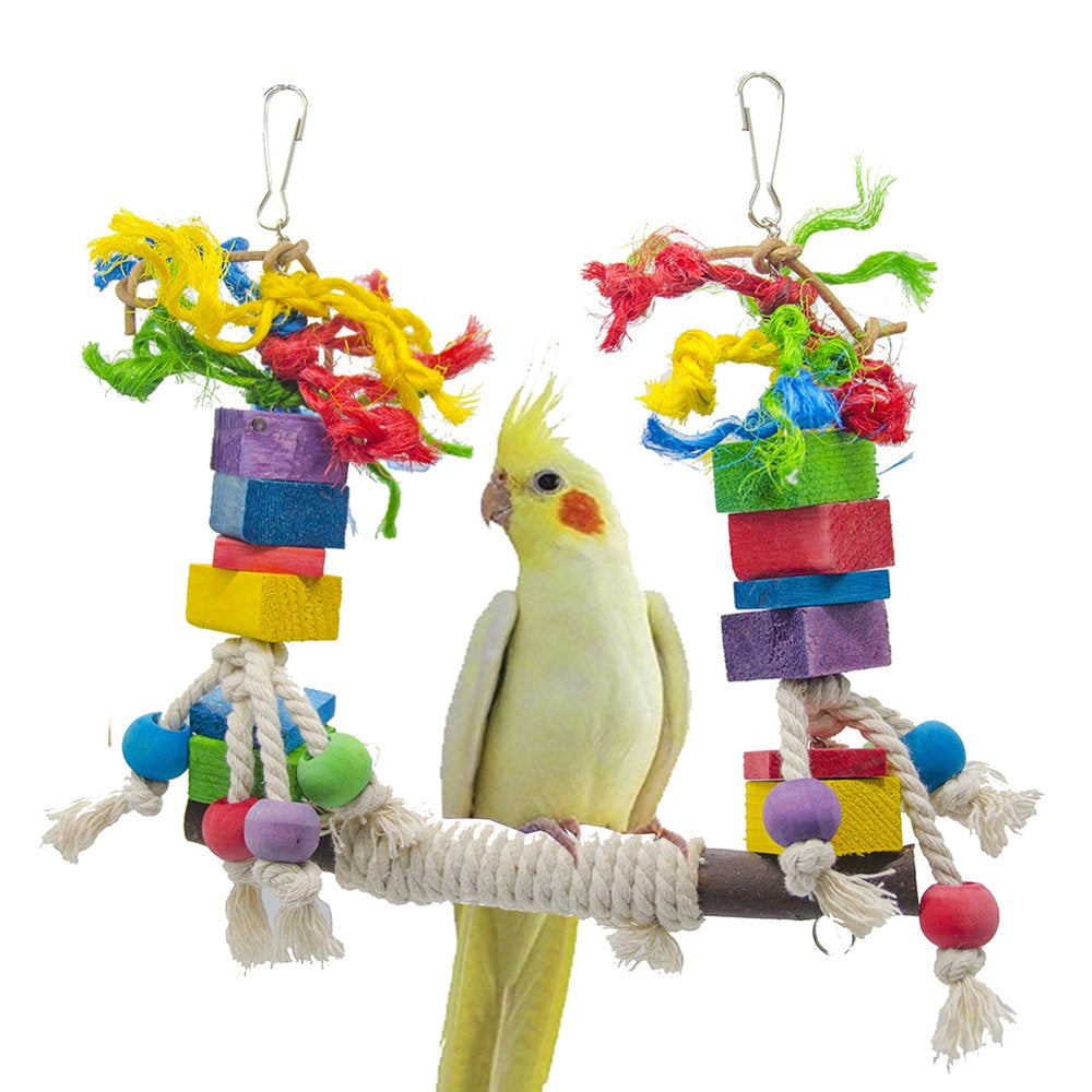 Standing Stand Bird Toy Bird Chewing Swing Toy Stand Hanging Bird Perch Toys for Cockatiel Parrot Animals & Pet Supplies > Pet Supplies > Bird Supplies > Bird Toys Atralife   