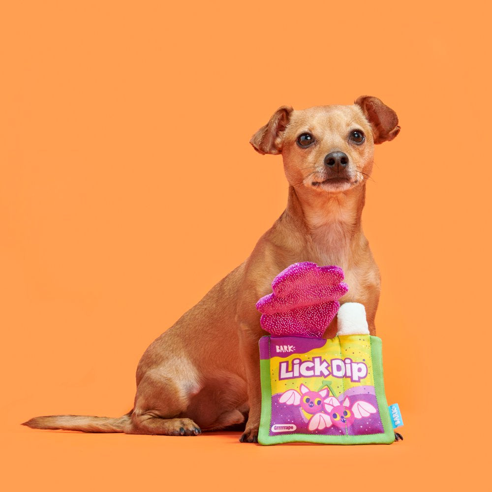 BARK Lickdip Halloween Candy Dog Toy, Made with Crazy Crinkle + a Squeaker Animals & Pet Supplies > Pet Supplies > Dog Supplies > Dog Toys BARK   