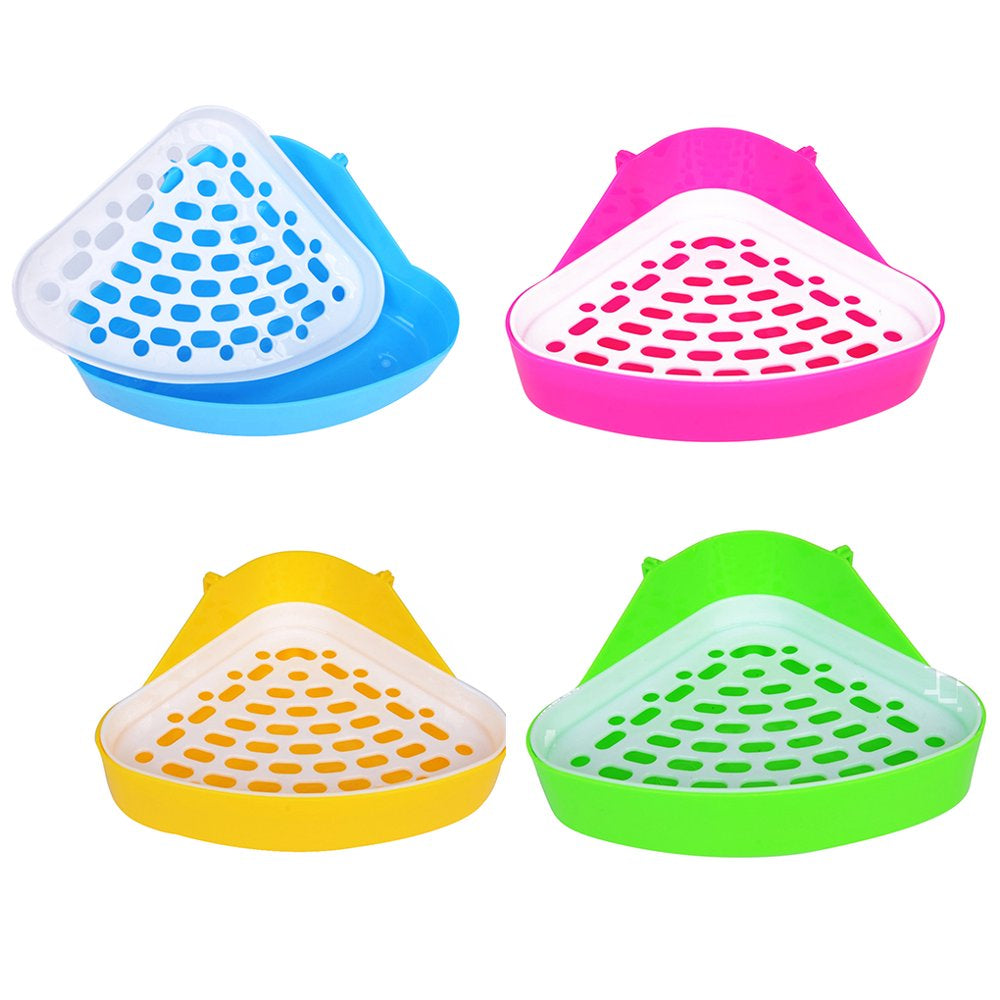 Duztion Multi-Colors Geometric Shaped Pet Potty Toilet Corner Bedding Box Small Animal Universal Plastic Toilet Animals & Pet Supplies > Pet Supplies > Small Animal Supplies > Small Animal Bedding Duztion   