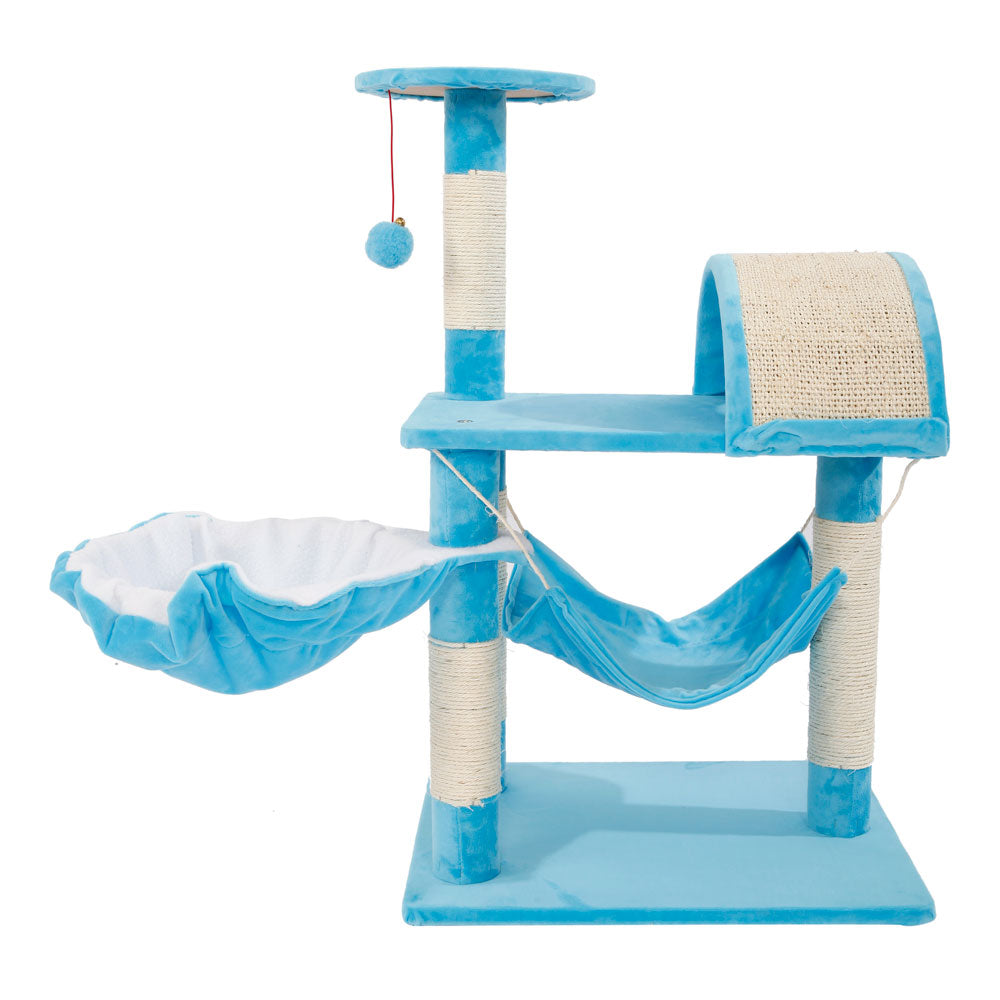 Topcobe 32" Multi-Level Cat Activity Tree, Cute Sisal Play House Climber Activity Centre, Blue Animals & Pet Supplies > Pet Supplies > Cat Supplies > Cat Furniture Topcobe   