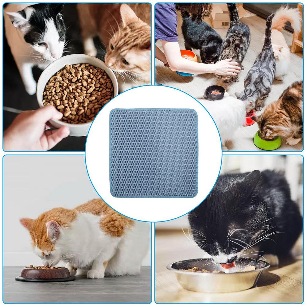 Lacyie Litter Box Mat, Soft and Gentle Kitty Litter Trapping Mat, 11.8X11.8In Double Layer Waterproof Cat Litter Pad, Honeycomb Design anti Slip Kitty Mats, Washable Easy Clean Improved Animals & Pet Supplies > Pet Supplies > Cat Supplies > Cat Litter Box Mats Lacyie   