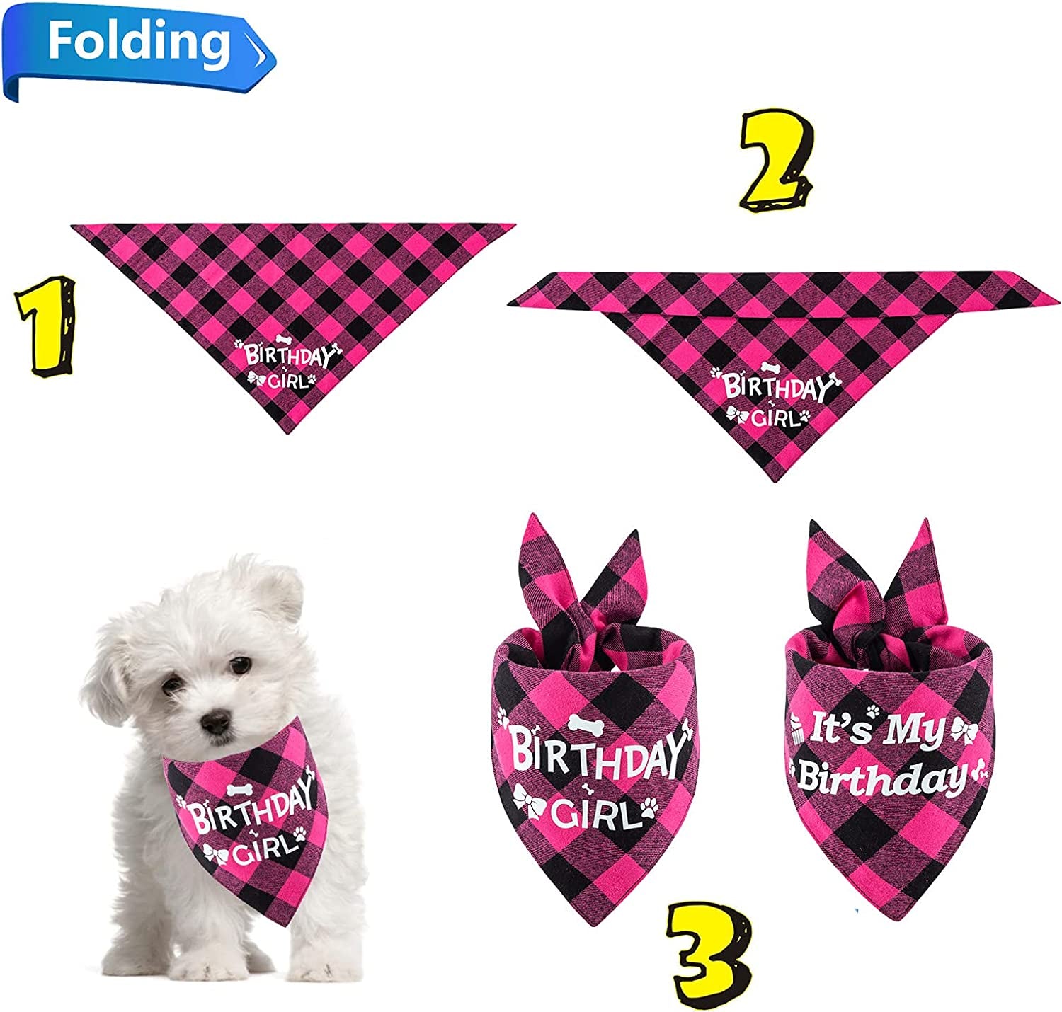 TCBOYING Dog Birthday Party Supplies, Dog Birthday Girl Bandana Triangle Hat Scarfs Flag Balloon Bow Tie Birthday Number with Cute Doggie Birthday Party Set Decorations Animals & Pet Supplies > Pet Supplies > Dog Supplies > Dog Apparel TCBOYING   