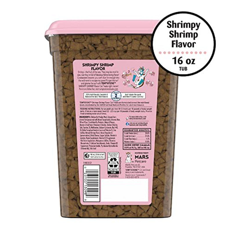 TEMPTATIONS Classic Crunchy and Soft Cat Treats Shrimpy Shrimp Flavor, 16 Oz. Tub Animals & Pet Supplies > Pet Supplies > Cat Supplies > Cat Treats Temptations   