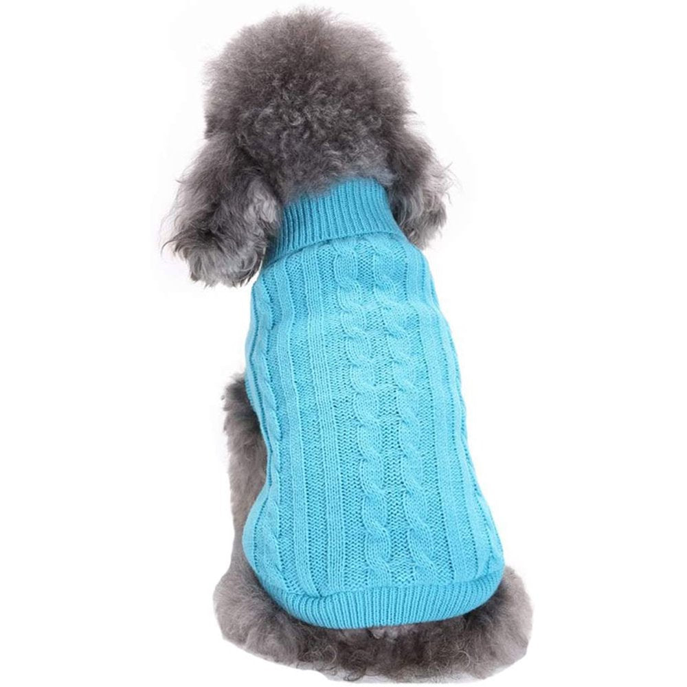 Jecikelon Small Dog Sweaters Knitted Pet Cat Sweater Warm Dog Sweatshirt Dog Winter Clothes Kitten Puppy Sweater (Purple, Large）