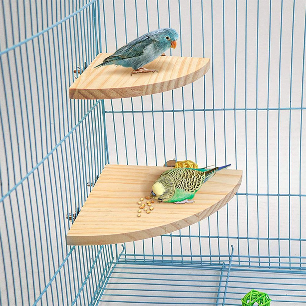 SPRING PARK Wood Perch Bird Platform Parrot Stand Playground Cage Accessories for Small Animals Rat Hamster Mouse Lovebird Finches Conure Budgie Exercise Toy Animals & Pet Supplies > Pet Supplies > Bird Supplies > Bird Cage Accessories SPRING PARK S  