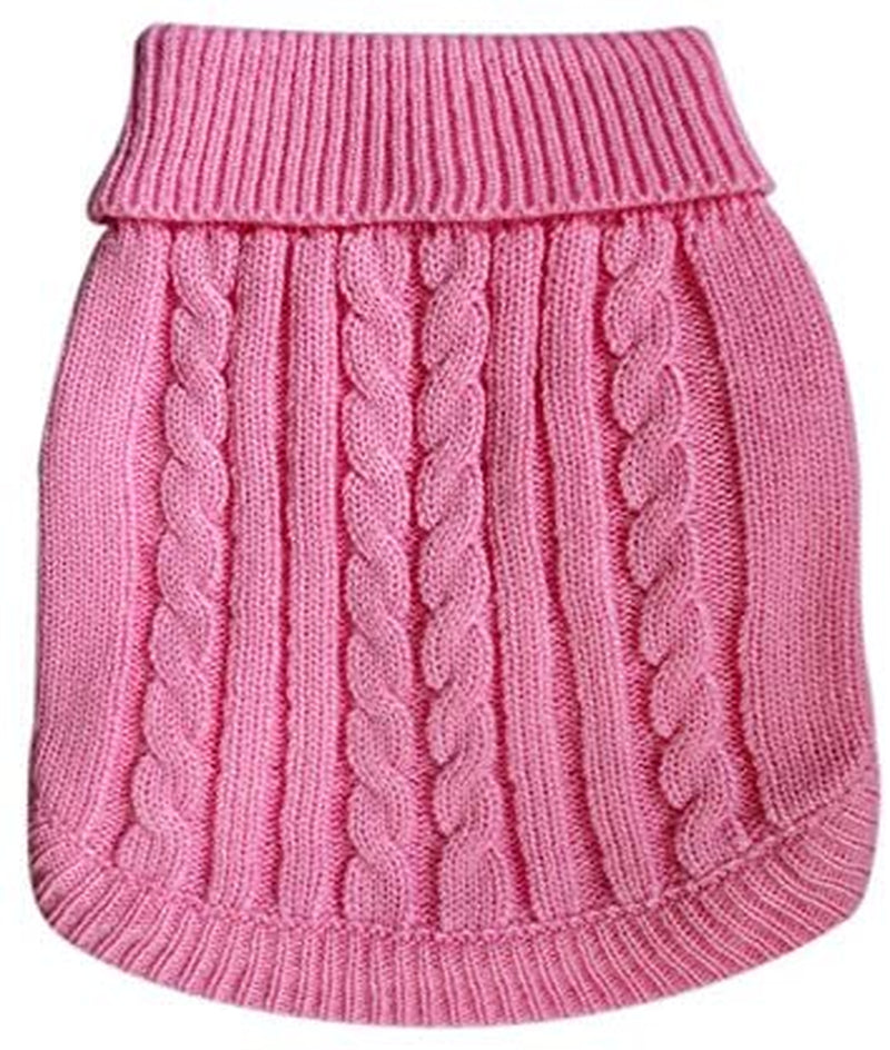 Tangpan Turtleneck Classic Straw-Rope Pet Dog Sweater Apparel (Red,L) Animals & Pet Supplies > Pet Supplies > Dog Supplies > Dog Apparel TangPan Pink Medium (Pack of 1) 