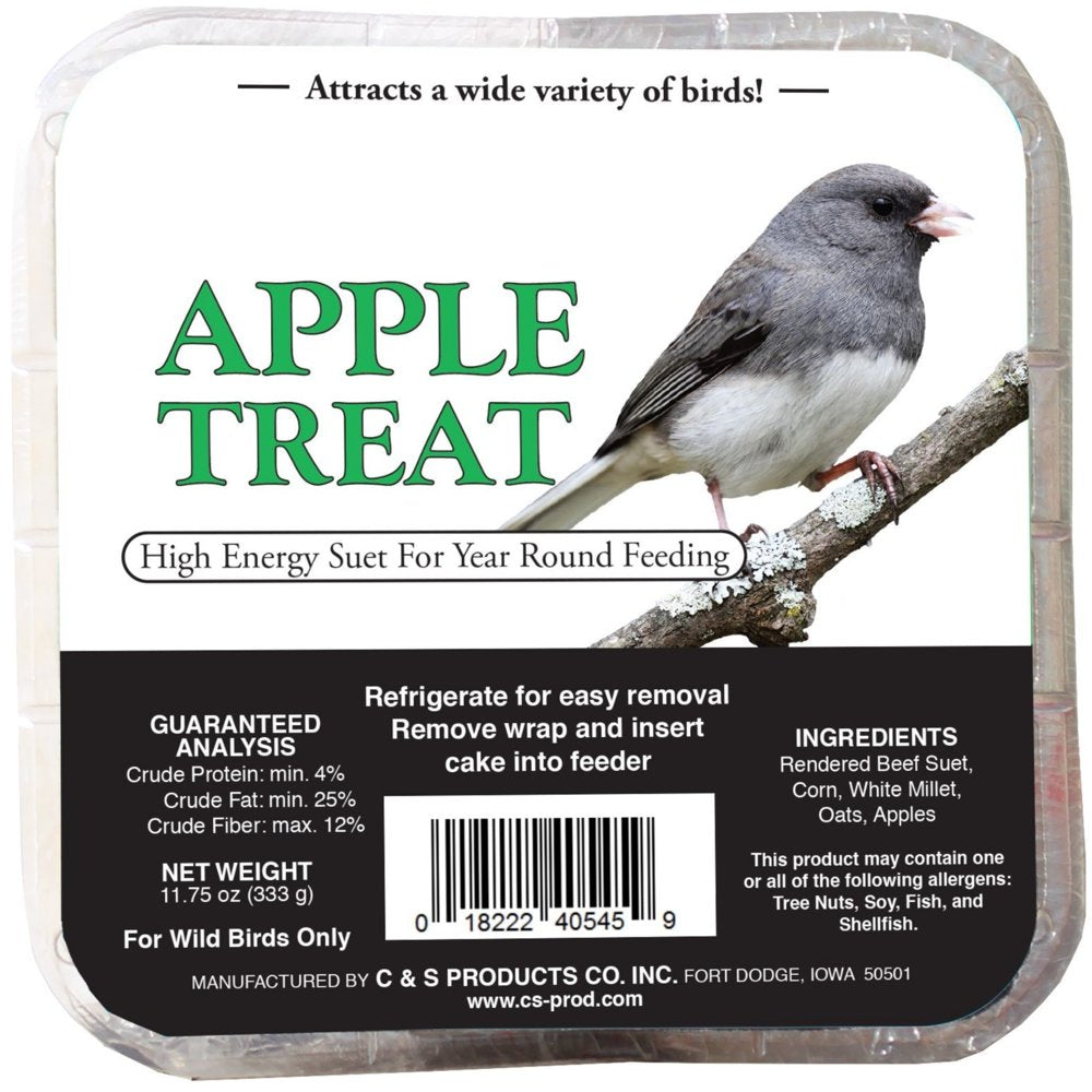 C&S Apple Suet Treat, 11.75 Oz, Wild Bird Food Animals & Pet Supplies > Pet Supplies > Bird Supplies > Bird Treats Central Garden and Pet   