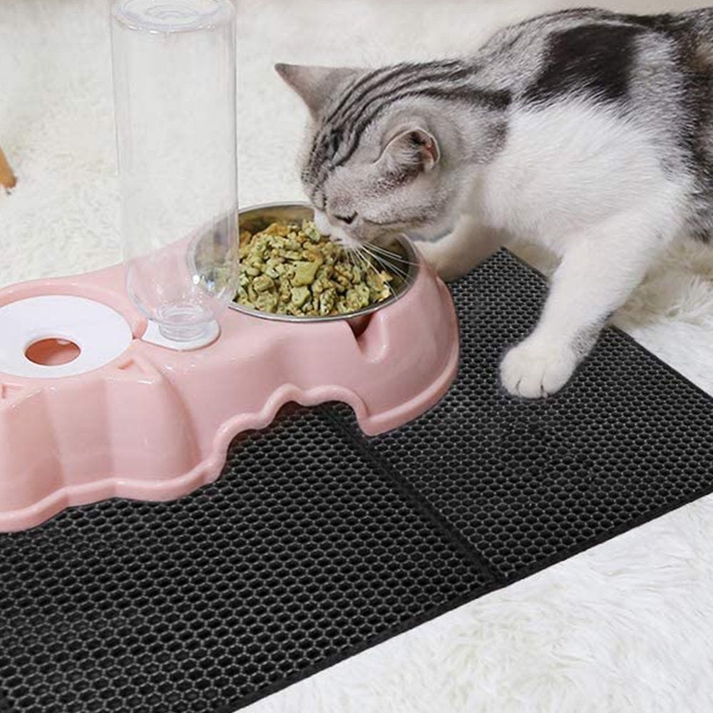 Litter Box Mat Size Double Layer Design Honeycomb Cat Litter Mat Waterproof Non-Slip Eva Material Washable Easy Clean Durable Underlay for Litter Box Animals & Pet Supplies > Pet Supplies > Cat Supplies > Cat Litter Box Mats Xelparuc   