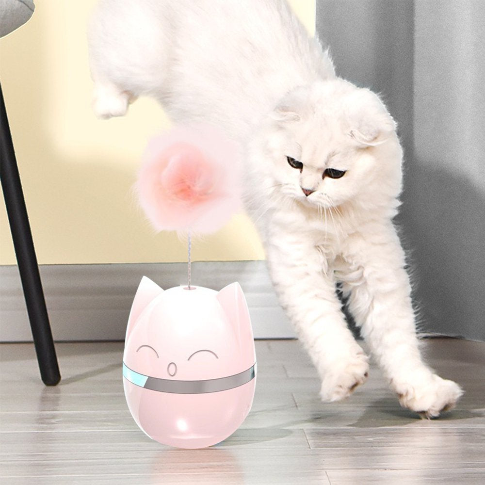 Feelers Cat Toy Tumbler, Feather Cat Toy for Cat Kitten Indoor Exercise, Cat Interactive Ball Toys, Pink,1 PCS Animals & Pet Supplies > Pet Supplies > Cat Supplies > Cat Toys Feelers   