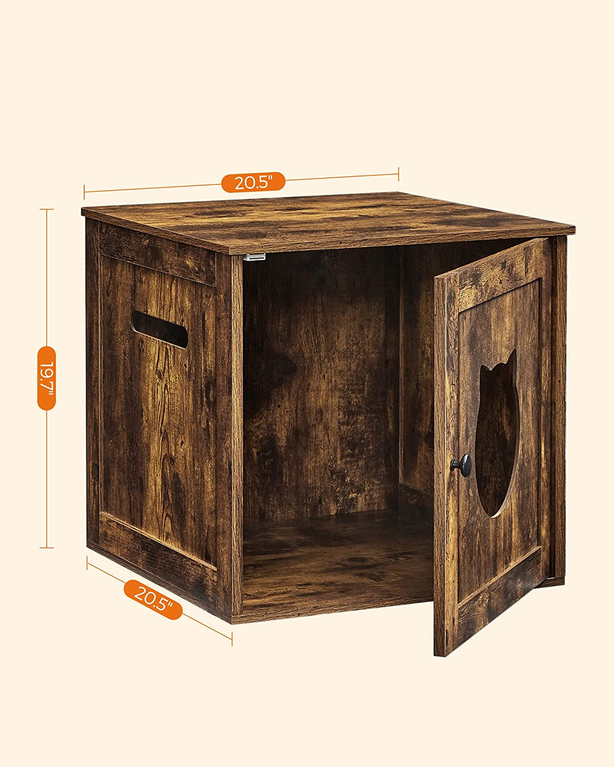 FEANDREA Cat Litter Box Furniture, Rustic Brown Animals & Pet Supplies > Pet Supplies > Cat Supplies > Cat Furniture FEANDREA   