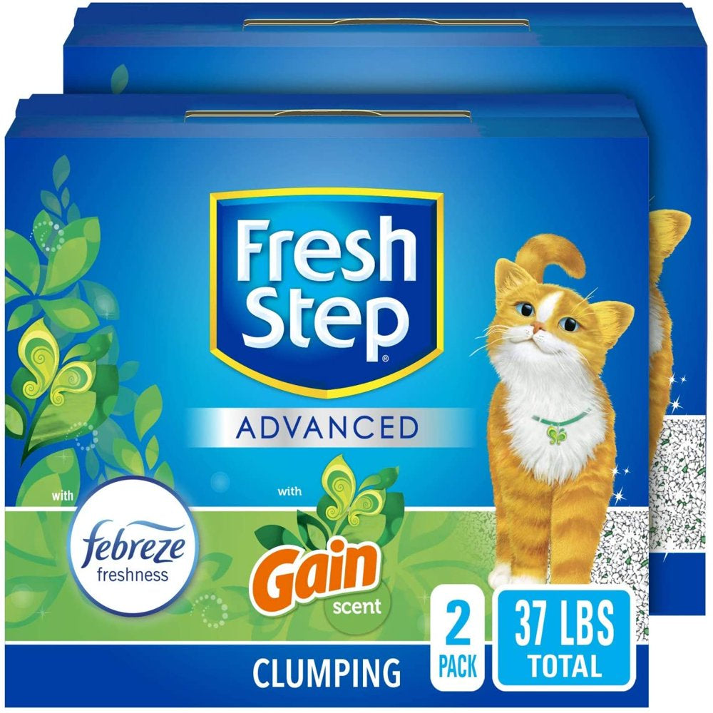 Fresh Step Advanced Cat Litter, Clumping Cat Litter, 99.9% Dust-Free, Gain Scent, 37 Lbs Total ( 2 Pack of 18.5 Lb Boxes) Animals & Pet Supplies > Pet Supplies > Cat Supplies > Cat Litter Fresh Step   