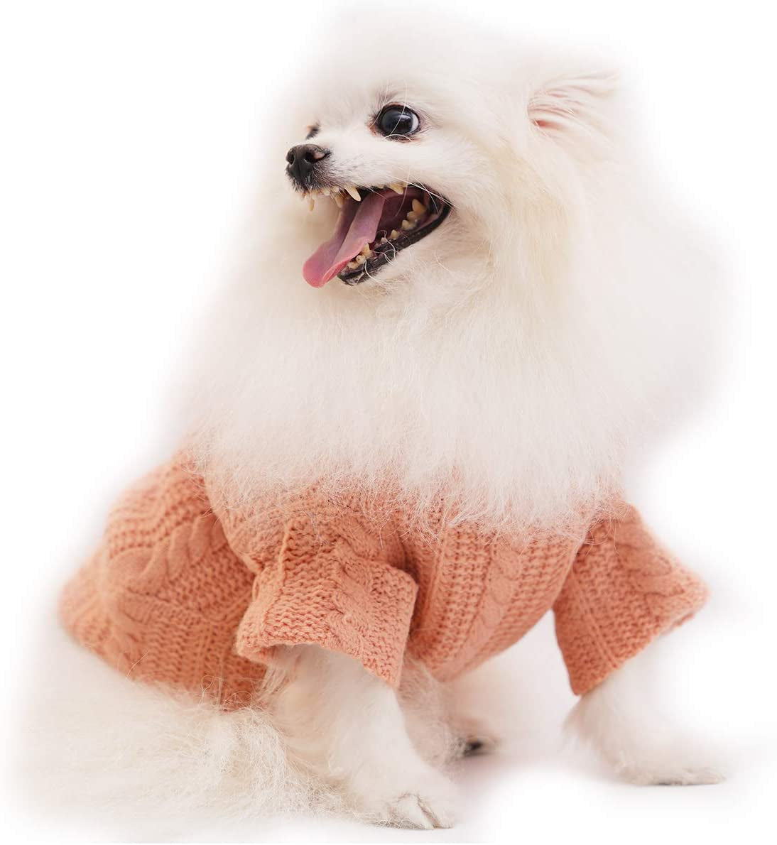 Deltadt Pet Dog Clothes Knitwear Dog Cat Sweater Soft Thickening Warm Pup Dogs Shirt Winter Puppy Christmas Sweater for Small Dogs Girl Boy (Brown, L) Animals & Pet Supplies > Pet Supplies > Dog Supplies > Dog Apparel DeltaDT Pink L 