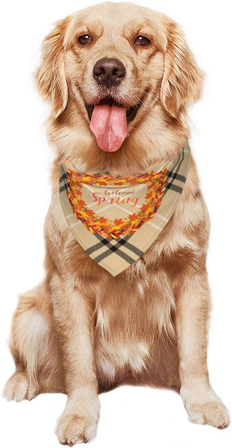 Welcome Spring Typography with Beautiful Pet Dog and Cat Decorative Triangle Scarf,Dog Bandana,Breathable and Stain Resistant. Animals & Pet Supplies > Pet Supplies > Dog Supplies > Dog Apparel ZALTAS   