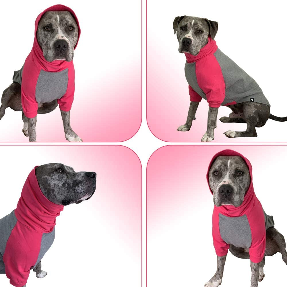 Tooth & Honey Large Dog Sweater/Pitbull/Large Dog Sweater Dog Sweatshirt/Hot Pink & Grey (Large) Animals & Pet Supplies > Pet Supplies > Dog Supplies > Dog Apparel Tooth & Honey   