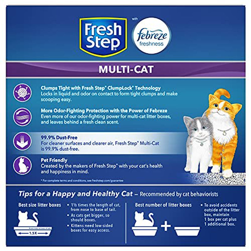 Fresh Step Multi-Cat Extra Strength Scented Litter with the Power of Febreze, Clumping Cat Litter, 14 Pounds (Package May Vary)