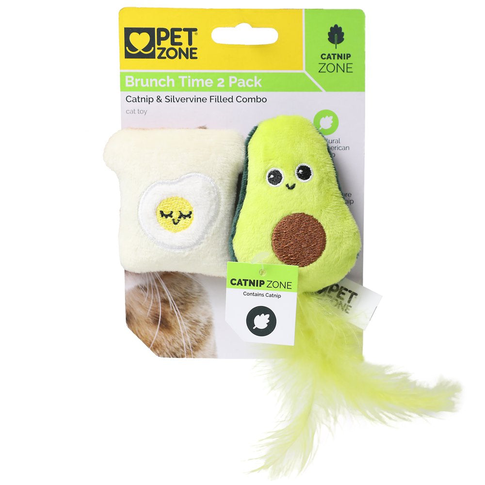 Pet Zone Brunch Time Plush Catnip Filled Cat Toys for Cats and Kittens, 2 Pack Animals & Pet Supplies > Pet Supplies > Cat Supplies > Cat Toys Our Pets   