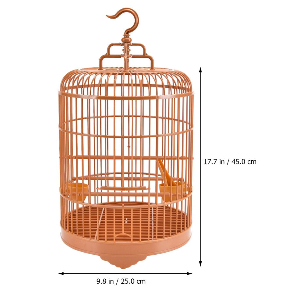 Etereauty Cage Bird round Cages Hanging Parakeet Parrot Small Stand Budgie Parakeets Plastic Birds Travel Decorative Birdcage