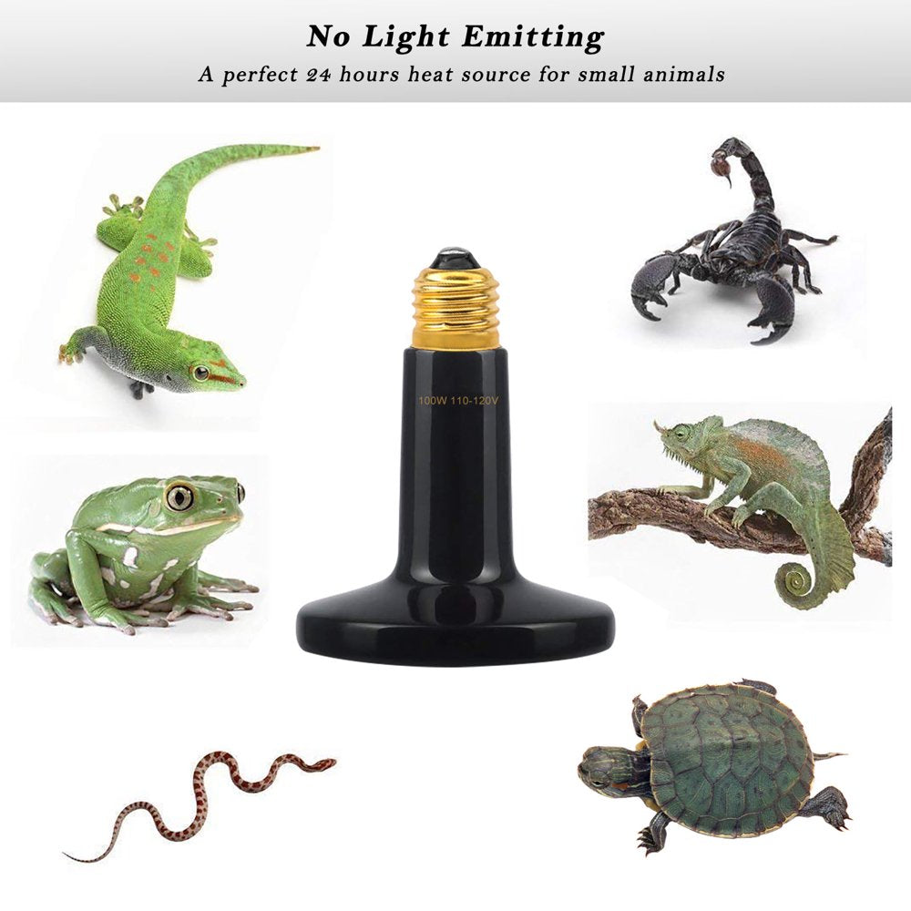 TAMAYKIM 100W Ceramic Heat Emitter Infrared Lamp Bulb for Reptile, No Light Animals & Pet Supplies > Pet Supplies > Reptile & Amphibian Supplies > Reptile & Amphibian Habitat Heating & Lighting TAMAYKIM   