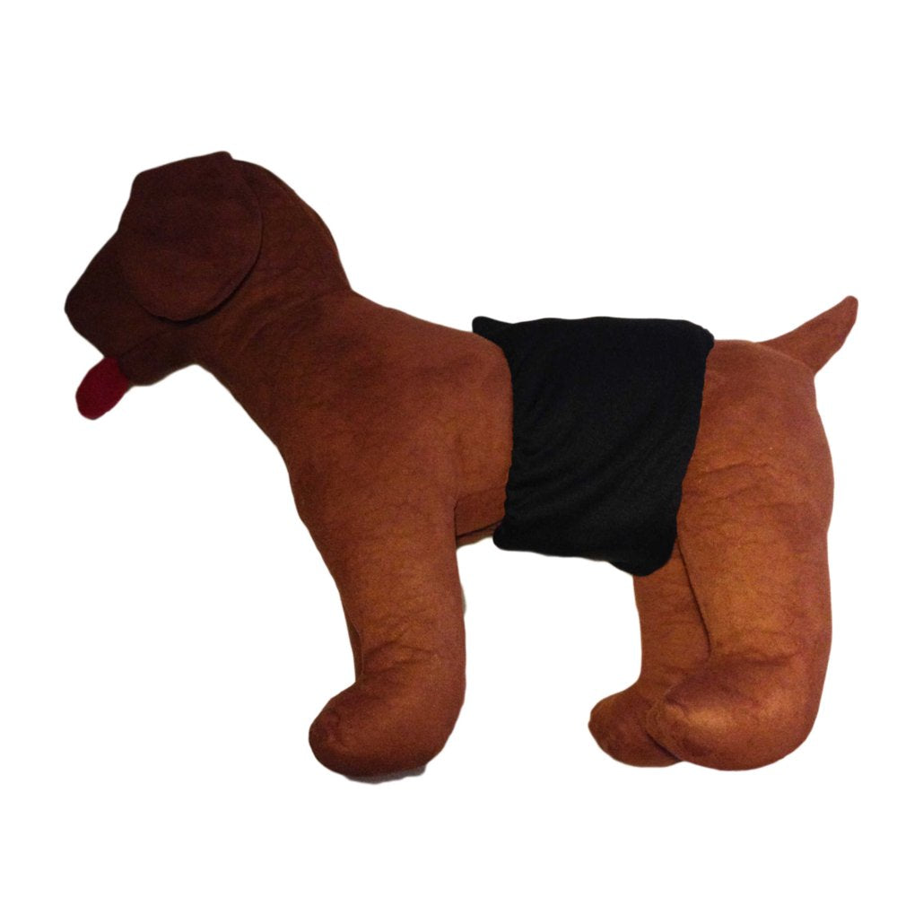 Barkertime Black Waterproof Washable Dog Belly Band Male Wrap - Made in USA Animals & Pet Supplies > Pet Supplies > Dog Supplies > Dog Diaper Pads & Liners Barkertime   