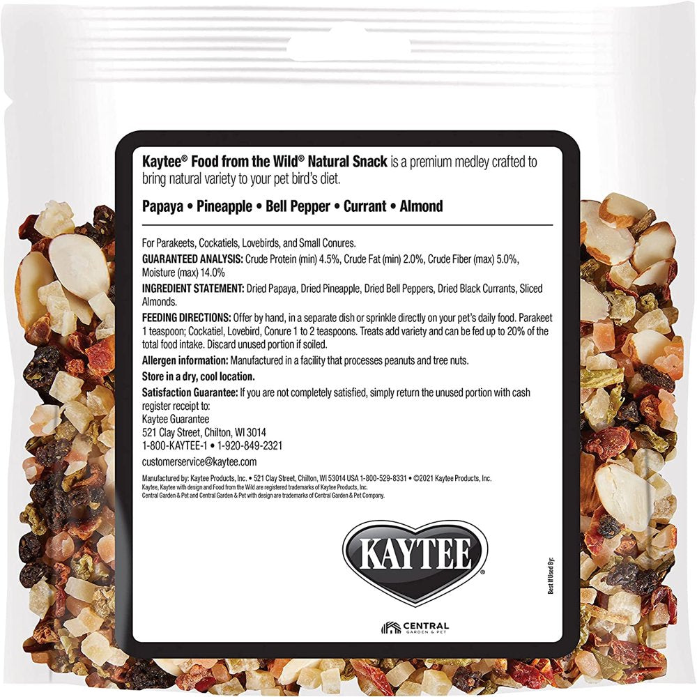 Kaytee Food from the Wild Natural Snack Smallall Pet Bird 3 Oz - PDS-071859006253 Animals & Pet Supplies > Pet Supplies > Bird Supplies > Bird Treats Kaytee Products   