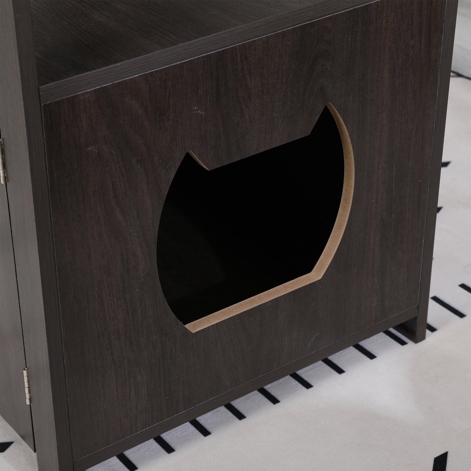 SESSLIFE Cat Litter Box Enclosure, Wood Hidden Cat Litter Box Furniture with Double Doors, Spacious Storage, Dark Brown Cat House Washroom Storage Bench, TE2161 Animals & Pet Supplies > Pet Supplies > Cat Supplies > Cat Furniture SESSLIFE   