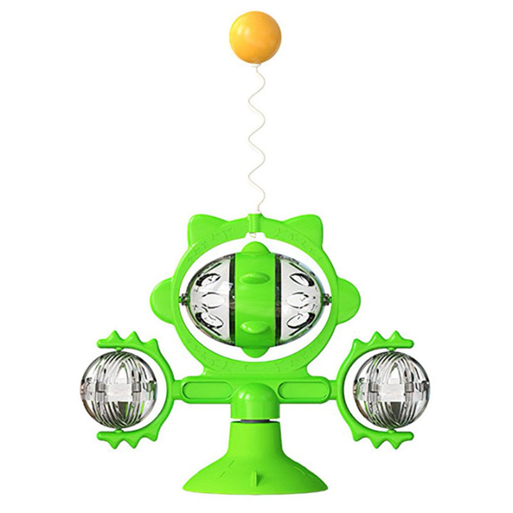 Cat Toy - Rotating Windmill Cat Toy with Catnip and Small Ball on Top Creative Three-In-One Suction Cup Cat Nip Toy for Cat Chew Exercise Animals & Pet Supplies > Pet Supplies > Cat Supplies > Cat Toys Warmfunn-CW-13 Green  