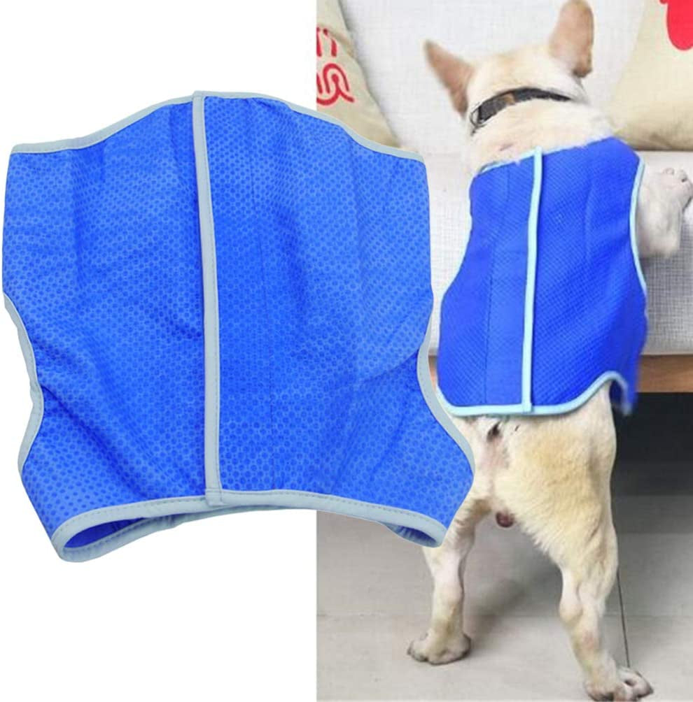 TEHAUX Dog Shirt, Dog Cooling Vest Adjustable Pet Cooling Coat Breathable Dog Cooling Vest Harness Dog Summer Jacket for Dogs (Blue, Size M) Animals & Pet Supplies > Pet Supplies > Dog Supplies > Dog Apparel TEHAUX   