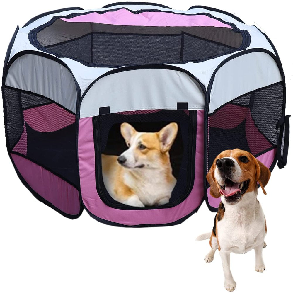 FETCOI Foldable Dog Cat Tent Pet Playpen Portable Exercise Kennel Fence 8-Panel Animals & Pet Supplies > Pet Supplies > Dog Supplies > Dog Kennels & Runs FETCOI   